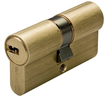Bricard 1754 Cylindre de serrure double entrée Medial 30+40 Laiton Jaune
