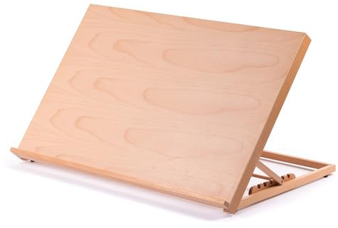 Design - Lavagna da tavolo per DIN A2 + A3 | 76,2 x 50,8 cm, in legno di faggio | cavalletto da tavolo