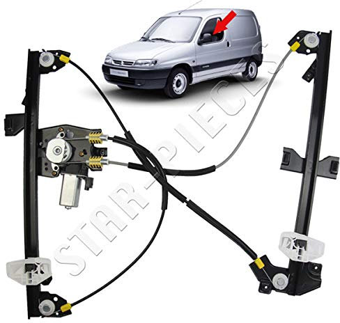 STARKIT PERFORMANCE Elevalunas compatible para Berlingo 1 y Partner 1 (1996-2008) CON MOTOR. Mecanismo elevalunas delantero izquierdo (conductor) 9221G3, 9221A4, 9221AS