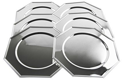 Sweet England SOTTOPIATTO OTTAGONALE IN SHEFFIELD CONF. DA 6 pz diametro cm 30 -LA PIU’ ALTA QUALITA’ DI SILVER PLATED-