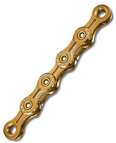 Fahrrad Kette, KMC Fahrradkette, X11EL Ti-N Gold, 1/2 x 11/128, 118 Glieder, 11-fach, kompatibel mit Shimano / Sram / Campagnolo, gold