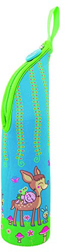 Laken - Botella térmica Unisex Juvenil de Acero Inoxidable, con Funda de Neopreno, se sostiene en la Tapa, 0,5 litros, con Correa, Color Bamino - Blau, tamaño 0,5 l, 7 x 7 x 31centimeters
