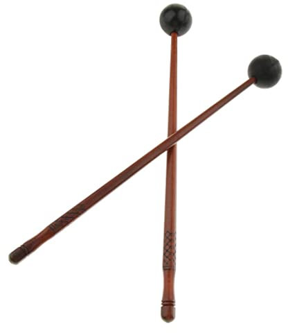 T TOOYFUL Packung mit 2 Yoga Meditation Tank Drum Stahlpfanne Drum Sticks Rods Beaters Percussion Parts