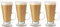 AQS International 4 Piece Entertain Tall Glass Coffee Tea Latte Cappuccino Cups Mugs Glasses Set 250ml