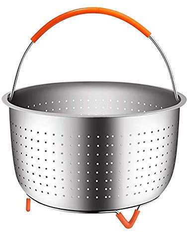 ANGGO Panier vapeur pour autocuiseur de 6/8 litres, accessoire en acier inoxydable avec poignée en silicone pour cuire à la vapeur des légumes, des œufs de maïs Panier à Vapeur