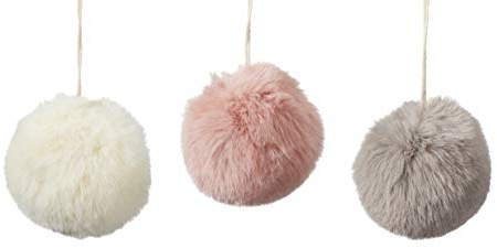 foolonli Plüschkugel 11cm 3 Farbig Sortiert 12 Stück Christbaumschmuck Christbaumkugel Weihnachtskugel Weihnachtsschmuck Anhänger