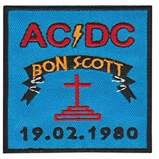 SigitasTrading Ac Dc ACDC Bon Scott 19021980 Aufnäher Besticktes Patch zum Aufbügeln Applique