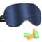 Gritin Silk Sleep Mask, Eye Mask, Light-Blackout Design Ultra Soft & Comfortable 100% Natural Silk Sleeping Mask Eye Blinder with Adjustable Strap and Ear Plug for Men, Women and Kids -Purplish Blue