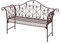 Gartenbank HWC-H78, Parkbank Sitzbank, 2-Sitzer Metall mit Verzierungen Rost-Optik braun 150cm - ohne Sitzkissen