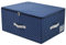 Amonsen Waschbare stapelbare Aufbewahrungsbox mit Deckel, zusammenklappbare Aufbewahrungsbehälter für Kleidungsstücke, Marineblau 54X 42X 26cm