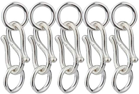 Healifty 5 Stück S Haken Ösenverschluss Schmuck Stecker Verschlüsse Silber S-Haken Verschluss DIY Armband Halskette Schmuck Machen Zubehör