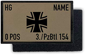 Copytec Rank Patch 9,8x6cm Bundeswehr Dienstgrad Name Einheit Blutgruppe #35397, Farbe:Sand