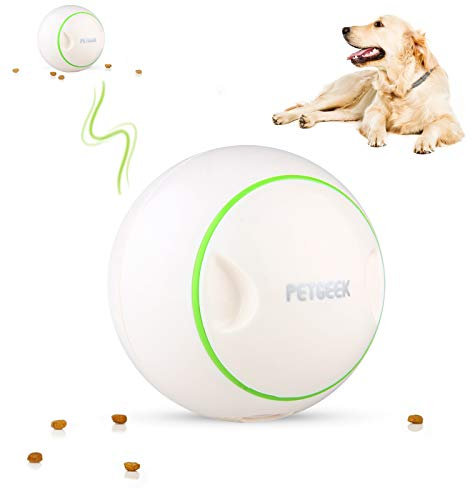 PETGEEK Automatic Dog Toy - Treat Dispensing, Electronic Interactive Ball, Puzzle, Moving Indoor Entertainment for Home Alone