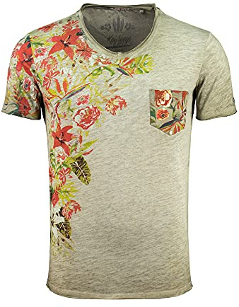 KEY LARGO Herren Babylon V-neck T Shirt, Mil.green (1502), S EU