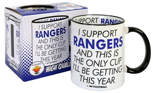Bomblighters Rangers Mug - Funny I Support Rangers and This is only Cup Football Mug - Joke Merchandise Gift for Fan, Ceramic, 250ml