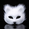 OhMill Demi-Masque Renard Masque de Mascarade et Cosplay Masque de Déguisement pour Adultes Renard Masque en Plastique avec Fausses Fourrures Masque à Demi Visage pour Femmes et Hommes