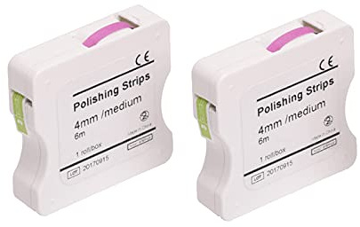Zahnpolierstreifen, 4 mm, Schleifwerkzeug, Zahnzwischenräume, Zahnpflege, Zahnzwischenräume, Schleifen, Aufhellung, Zahnreinigung, 2 Stück, rot