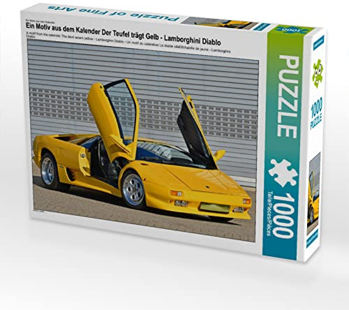CALVENDO Puzzle EIN Motiv aus dem Kalender Der Teufel trägt Gelb - Lamborghini Diablo 1000 Teile Puzzle quer | 1000 Teile Lege-Größe 64 x 48 cm Foto-Puzzle für glückliche Stunden