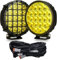 BIGLION.X Bernsteinfarbene runde LED-Offroad-Lichter 2 Stück 210 W gelber Fleck, der Nebelscheinwerferleisten-Stoßstangenscheinwerfer mit DT-Kabelbaum IP68 IP69K für Pickup-Truck ATV UTV SUV fährt