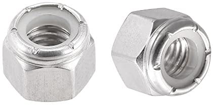 sourcing map 3/8-16 UNC Nylon Inserto Hex Lock Dadi, Acciaio Inox 304, Finitura Piana, 10pcs