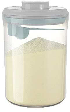 1L Luftdichte Milchpulver-Spender, Milchpulver-Spender, Tragbarer Milchpulver-Kasten, Tragbarer Baby Milchpulver Behälter, Milchpulver Behälter, Einhandbedienung, Abnehmbar, mit Löffel (Transparent)