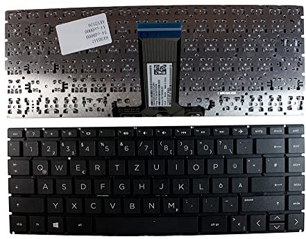 Power4Laptops Allemande Noir Clavier pour Ordinateur Portable (PC) de Remplacement Compatible avec HP Home 14-cf0923ng