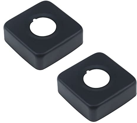 Dnyta 2 Stück 60 x 20 mm Duscharm Flansch Schwarz Ersatz Duschflansch Abdeckung Edelstahl Quadratische Rosette Abdeckung Platte für Duschkopfarme