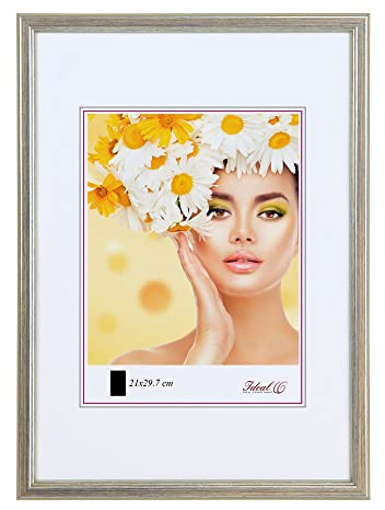 IDEAL TREND EKO Holz Bilderrahmen Foto Rahmen Holzrahmen Wanddeko Collage Poster S236: Farbe: Silber | Format: 10x15