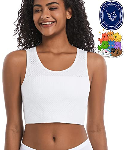 LGBT UNICORNS Brustbinder Chest Binder – Atmungsaktives Mesh-Kompressionstop, Starke Brustkompression, Pullover-Design, Flache Nähte, Rollt Nicht Hoch, für Nonbinary Tomboy Transgender FTM