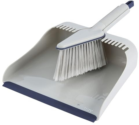 Beldray LA032760FEU7 Deep Clean Dustpan and Brush Set – Sweeping Brush with Pointed Head for Hard-to-Reach Areas, Scratch-Free Bristles, Rubber Lip for Easy Dust Collection, Built-In Bristle Comb