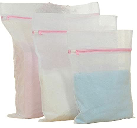 HomeSoGood 3 Stück Dessous-Taschen für Wäsche, Feinwäschebeutel für die Waschmaschine, wiederverwendbare Netz-Waschbeutel mit Reißverschluss für Socken und Schuhe, 3 Größen