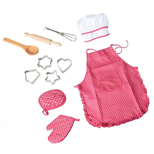 Cabilock Juego De 11 Uds. Trajes De Cocina para Niñas Vestir Ropa De Chef para Niñas Juego De Comida para Niños Kit De Cocina para Niños Chica Niño Pequeño Dispensador De Agua