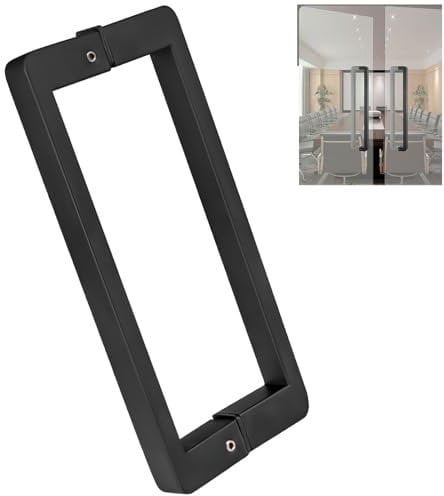 Cokritsm Tirador de puerta de ducha de acero inoxidable negro de 200 mm de agujero a agujero, piezas de repuesto para puerta corredera de mampara de ducha