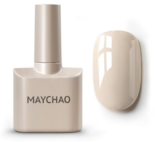 MAYCHAO 15ML Gel Nail Polish, Vanilla Frosting Gel Nail Polish, Soak Off UV LED Nail Varnish Nail Art Starter Manicure Salon DIY at Home, 0.5 OZ