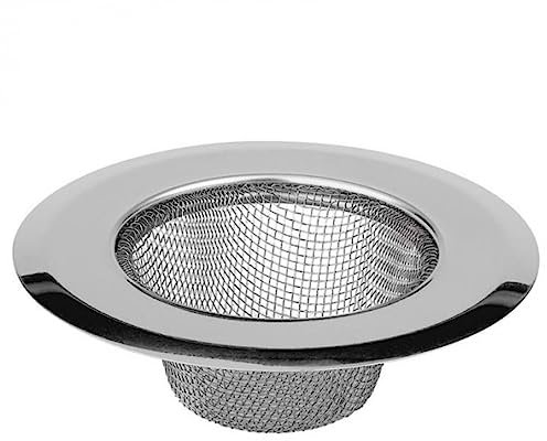 Tradineur - Filtro para fregadero de acero inoxidable, colador, rejilla universal, malla, desagüe, ducha, bañera, multiusos, apto para lavavajillas, Ø 11,5 cm