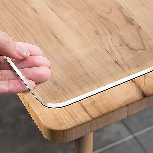 FLAVYO Protecteur de Couverture de Table Transparent en PVC,Protecteur de Table en Verre Souple 2.0,Tapis de Table Transparent de Haute Qualité,Adapté pour Table Basse,Bureau (60x100cm/24x39in)