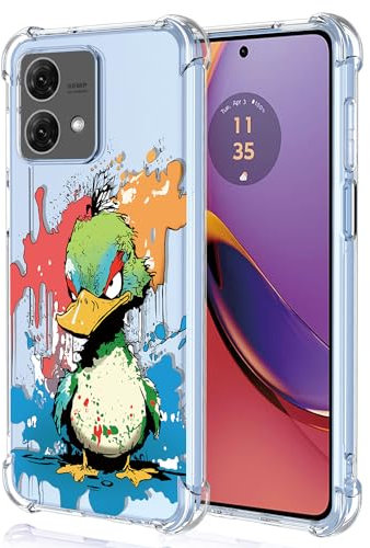 XINYEXIN Funda para Motorola Moto G84 Transparente Ultrafina - Serie de Graffiti Arte Genial y Colorido, Patrón Lindo Antigolpes TPU Carcasa - Duck