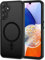 XTCASE für Samsung Galaxy A14 Hülle Magnetisch kompatibel mit Magsafe, Matt Transluzente Handyhülle für Samsung Galaxy A14 5G/4G Kratzfeste PC Rückseite + TPU Bumper - Schwarz