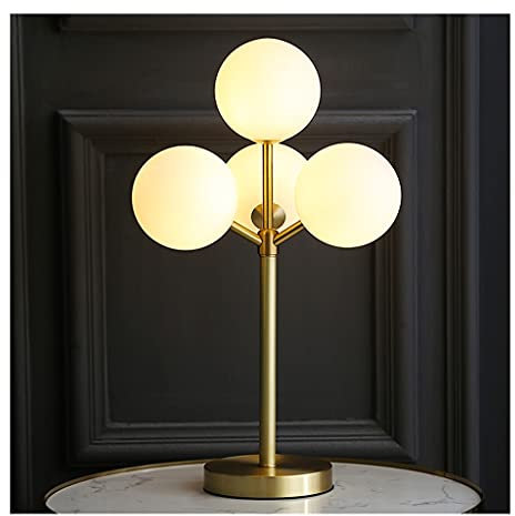 HEXEH Lampe de Table Lampe de table de chevet ronde en verre personnalisée lampe de table de chevet chambre moderne maison salon étude créative lampe de table simple lampe décorative Lampe de chevet