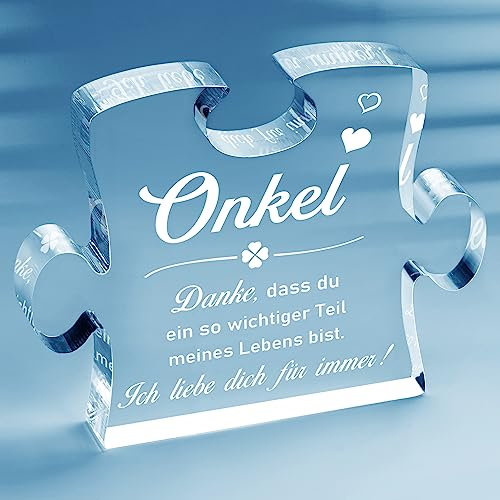 Giftasy Onkel Geschenk - Acryl Puzzle, Bester Onkel Geschenke, Gift for Uncle, Geburtstagsgeschenk, Vatertag, Männertagsgeschenk
