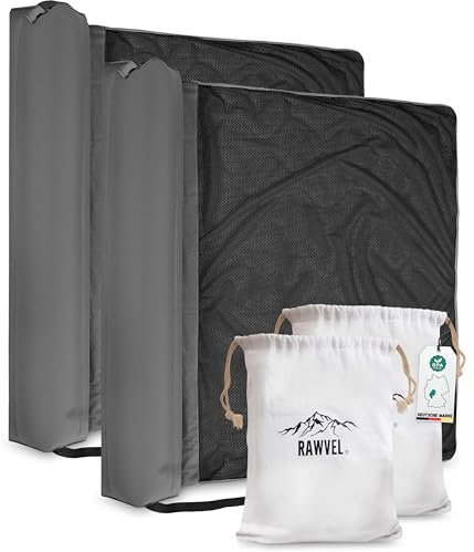 RAWVEL® Rausfallschutz aufblasbar Premium - [NEU 2024] - passend für alle Betten Zuhause & auf Reisen - Rausfallschutz Bett Reise BPA Frei & Laborgeprüft + Nylongurt für maximale Sicherheit (2er Set)