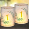 12 Windlicht Tischdeko 1 Geburtstag, Deko 1. Geburtstag Mädchen Junge, Happy 1th Birthday Windlicht Tischdeko, Geeignet für Teelichter oder Kerzen mit Schön DASS Du Da Bist und Eukalyptus