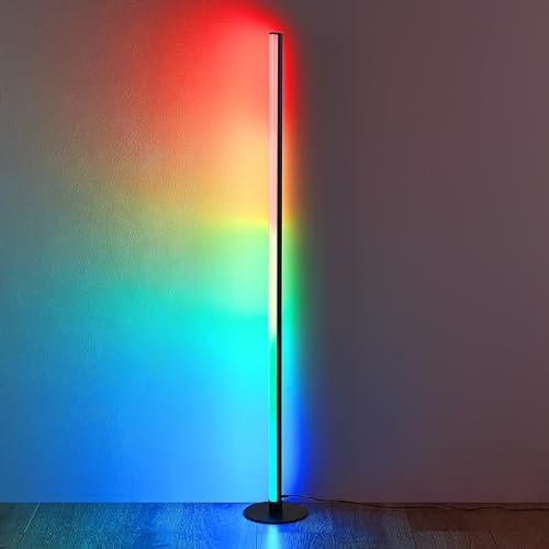 Reality Leuchten LED Stehleuchte Tendo R45711102, Kunststoff Schwarz matt, inkl. 11 Watt RGB LED, Fernbedienung, Dynamic Light, Sound Control