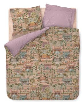 PiP Studio Bettwäsche Alcazar Bunt Perkal Orientalisch Gärten Bäume Brunnen Blumen Geblümt, Größe:200 cm x 200 cm