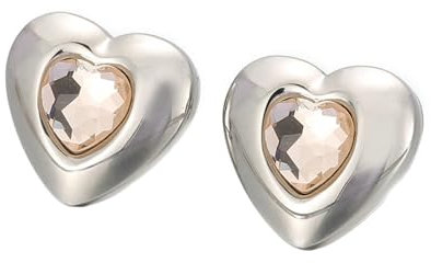 Homxi Ohrringe Ohrstecker Frauen,Edelstahl Ohrringe Damen Ohrringe 13MM Herz mit Zirkonia Damen Ohrringe Silber