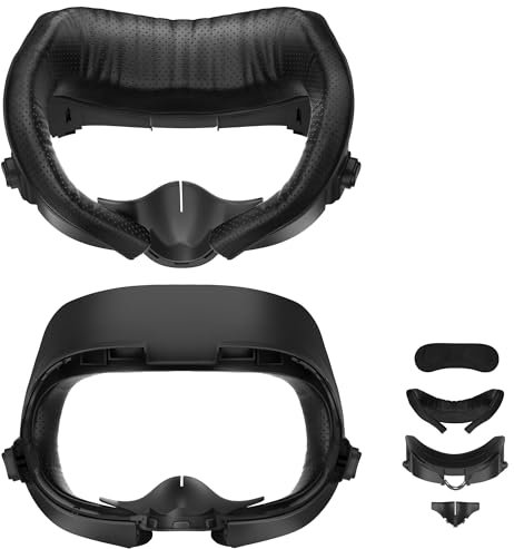 APEXINNO Verstellbare Headset-Einlage für Meta Quest 3, Extra Groß, mit Tasten zur Tiefeneinstellung, Lichtblocker Nasenschutz, PU-Gesichtspolster, Facial Interface Zubehör für Oculus Quest 3