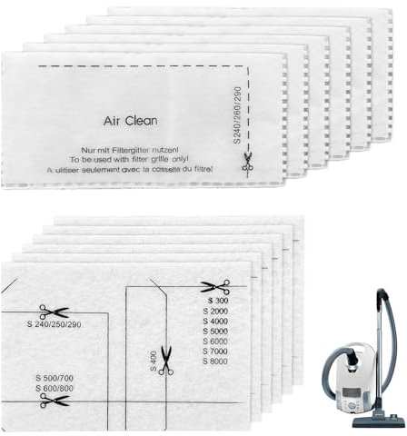 Staubsauger Filter für Miele Airclean Filter - 6 Motorschutzfilter Ersatzteile & 6 Staubsaugerfilter Motorschutzfilter für Miele Complete C1&C2&C3, Classic C1,Dynamic U1, S200-S899 & S2000 (6+6 Stk)