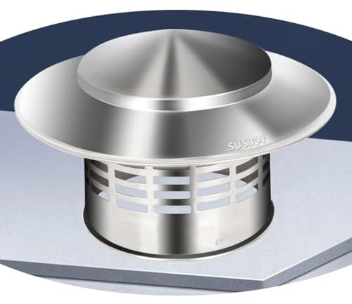HCZION Kaminaufsatz Edelstahl Schornsteinabdeckung Vogelschutzgitter Für Kamine, 110-200mm Kaminabdeckung Schornsteinaufsatz Schornstein Regenhaube (Size : 200mm/8inch)