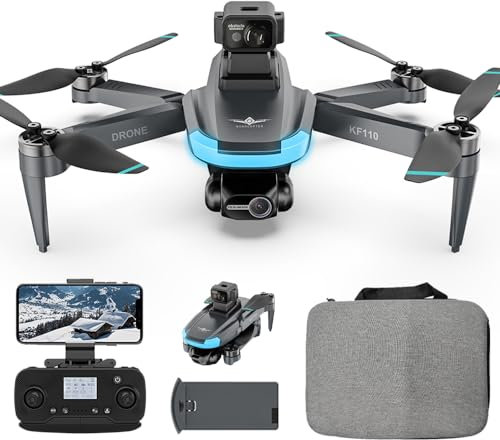 X-Verse KF110MAX Drohne mit Kameras 4K EIS unter 250g, C0, 360° Hindernisvermeidung, Dual-Kamera, GPS Faltbarer Quadcopter mit Bürstenlosem Motor, 22 Minuten Flugzeit, 1 Batterien