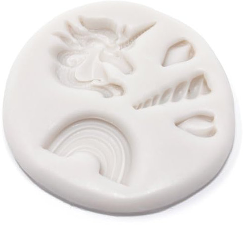 Generic Fairy Tale Unicorn Head Ears Rainbow Alicorn Cupcake Icing Topper Silicone Mould Suitable for Making Cake Fondant Jewellery Candy Soap Wax Jelly Chocolate and More, 1808 ZIP